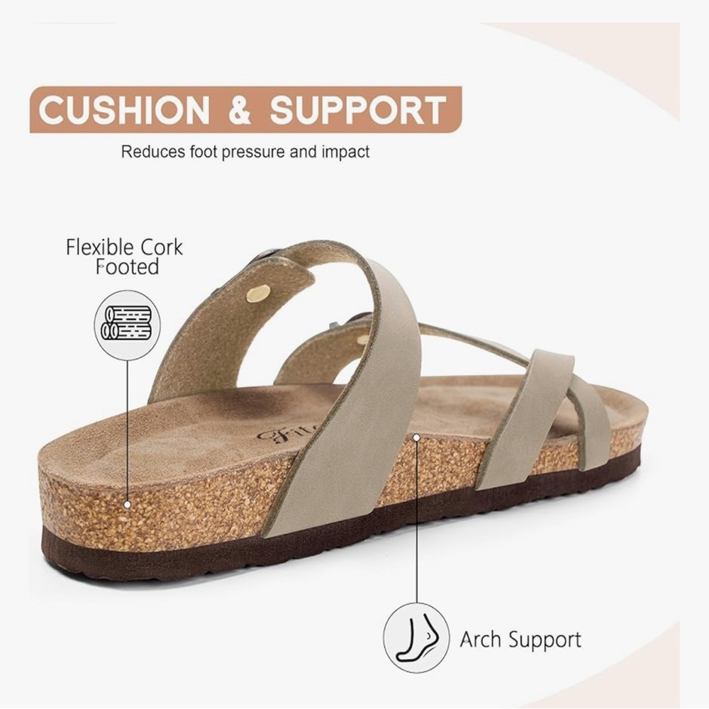 Women's Tan Sandals - Picture 4 of 6